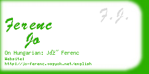 ferenc jo business card